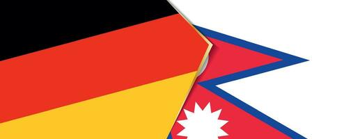 Deutschland und Nepal Flaggen, zwei Vektor Flaggen.