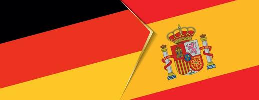 Deutschland und Spanien Flaggen, zwei Vektor Flaggen