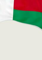 Flugblatt Design mit Flagge von Madagaskar. Vektor Vorlage.