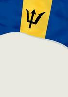 Flugblatt Design mit Flagge von Barbados. Vektor Vorlage.