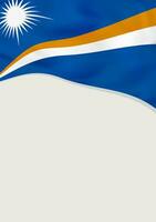 Flugblatt Design mit Flagge von Marshall Inseln. Vektor Vorlage.
