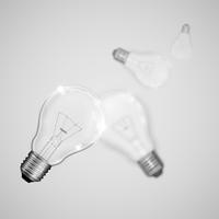 Realistiska glödlampor med suddiga, vektor illustration