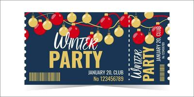 Winter Party Fahrkarte vektor