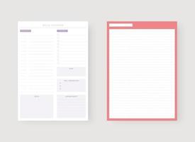Set von Planer und To-Do-Liste. Vorlage für den Tagesplaner. vektor
