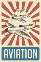 Retro-Luftfahrtplakat vektor