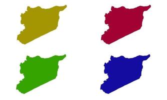 siluettkarta över Syrien i Mellanöstern vektor