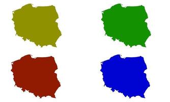 Polen Landkarte Silhouette in Europa vektor