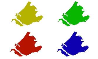 silhuettkarta över provinsen södra holland i nederländerna vektor