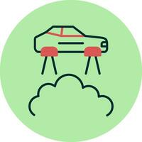 Vektorsymbol für fliegendes Auto vektor