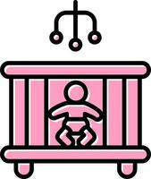 Baby Bett Vektor Symbol