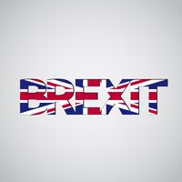 Brexit text med brittisk flagga, vektor