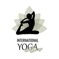 Internationaler Yoga-Tag. Yoga-Asana-Silhouette, Illustration vektor