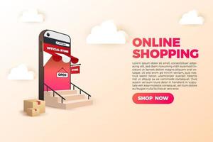 3d online shopping sociala medier mobilapplikationer webbplatser vektor