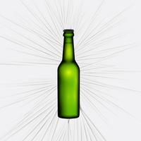 Grüne realistische Flasche Bier, Vektorillustration vektor