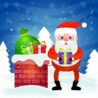 Weihnachtsmann mit Geschenkboxen in der Winterszene vektor