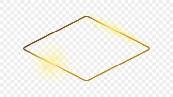 Gold glühend gerundet Rhombus gestalten Rahmen vektor