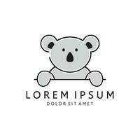 Koala Logo Vorlage mit eben Stil Vektor Illustration