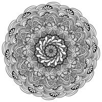 meditativ mandala med en korg av ägg och blommig fantasi och randig mönster vektor