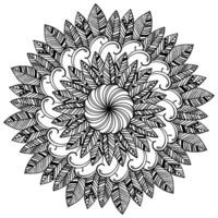 Zen Mandala mit Gliederung Gekritzel Gefieder, Färbung Seite mit Muster zum Aktivität vektor