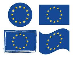 Original und einfach Europa National Flagge EU, Flagge von das europäisch Union isoliert Vektor. vektor