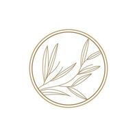 minimalistisch feminin botanisch Blume Schönheit Linie Pflanze Logo, Design Vektor Illustration