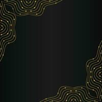 lyx abstrakt guld linje ram dekoration på svart bakgrund vektor