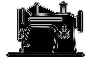 sömnad maskin ikon. skräddare begrepp. vektor platt silhuett