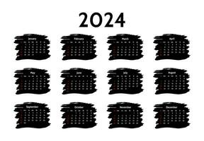 kalender för 2024 isolerat på en vit bakgrund vektor