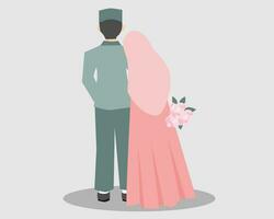 süße muslimische Hochzeitspaarillustration vektor
