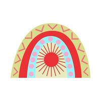minimalistischer Regenbogen mit Tassen und Sonne für Kinder. vektor