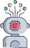 robot beslut hand dragen vektor illustration
