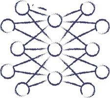 nätverk förbindelse hand dragen vektor illustration