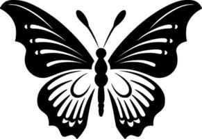 Schmetterling - - schwarz und Weiß isoliert Symbol - - Vektor Illustration