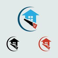 modern Haus Reparatur Logo und Symbol Illustration Design auf grau Hintergrund vektor