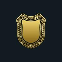 guld logotyp element mall med elegant kedja skydda vektor