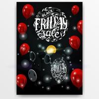 Verkauf am schwarzen Freitag, Rabattbanner mit schwarzem Sparschwein und Luftballons vektor