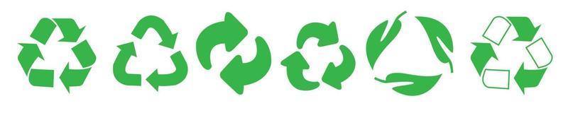 Symbolsammlung recyceln. Recycling-Zeichen setzen. Recycling-Recycling-Symbol vektor