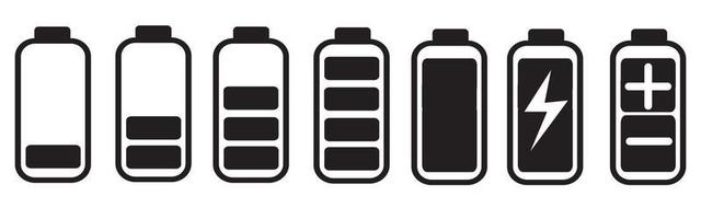 batteri ikoner samling. smartphone batteri vektor
