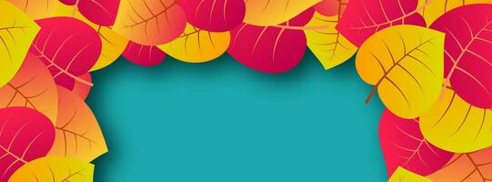 Herbsthintergrund mit ahorngelben Blättern und Platz für Text. Bannerdesign für Banner oder Poster der Herbstsaison. Vektor-Illustration vektor
