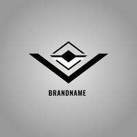 abstrakt pil geometrisk företag logotyp begrepp design svart och vit former vektor