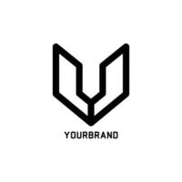 minimalistisch abstrakt Brief u geometrisch gestalten Vektor Unternehmen Symbol Logo Design Konzept