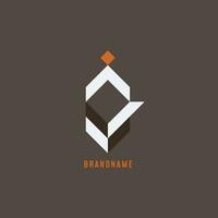 abstrakt Brief geometrisch Geschäft Logo Konzept Design Orange braun Vektor