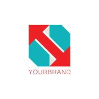 minimalistisch rot Blau Pfeil abstrakt geometrisch gestalten Vektor Unternehmen Symbol Logo Design Konzept