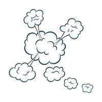 fisa rök lukta moln pop- konst komisk bok tecknad serie platt stil design vektor illustration.