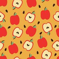 äpple frukt sömlös mönster för tyg skriva ut, textil, gåva omslag papper. färgrik vektor för barn, platt stil