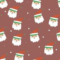Santa claus Karikatur nahtlos Muster, mit Weihnachten Geschenke. süß Tier Hintergrund Abbildungen zum Geschenk Verpackung Papier vektor