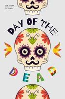 mexikanska dagen för den döda festaffischen. dia de los muertos national vektor