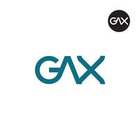 Brief gax Monogramm Logo Design vektor