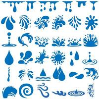 Wasser Tropfen Symbol Vektor Satz. Wasser Illustration Zeichen Sammlung. sprühen Symbol. Ozean Logo. Meer markieren.