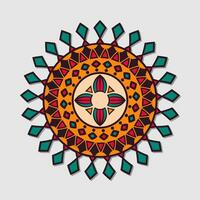 Vektor Hand gezeichnet Gekritzel Mandala bunt Stammes- Ornament.